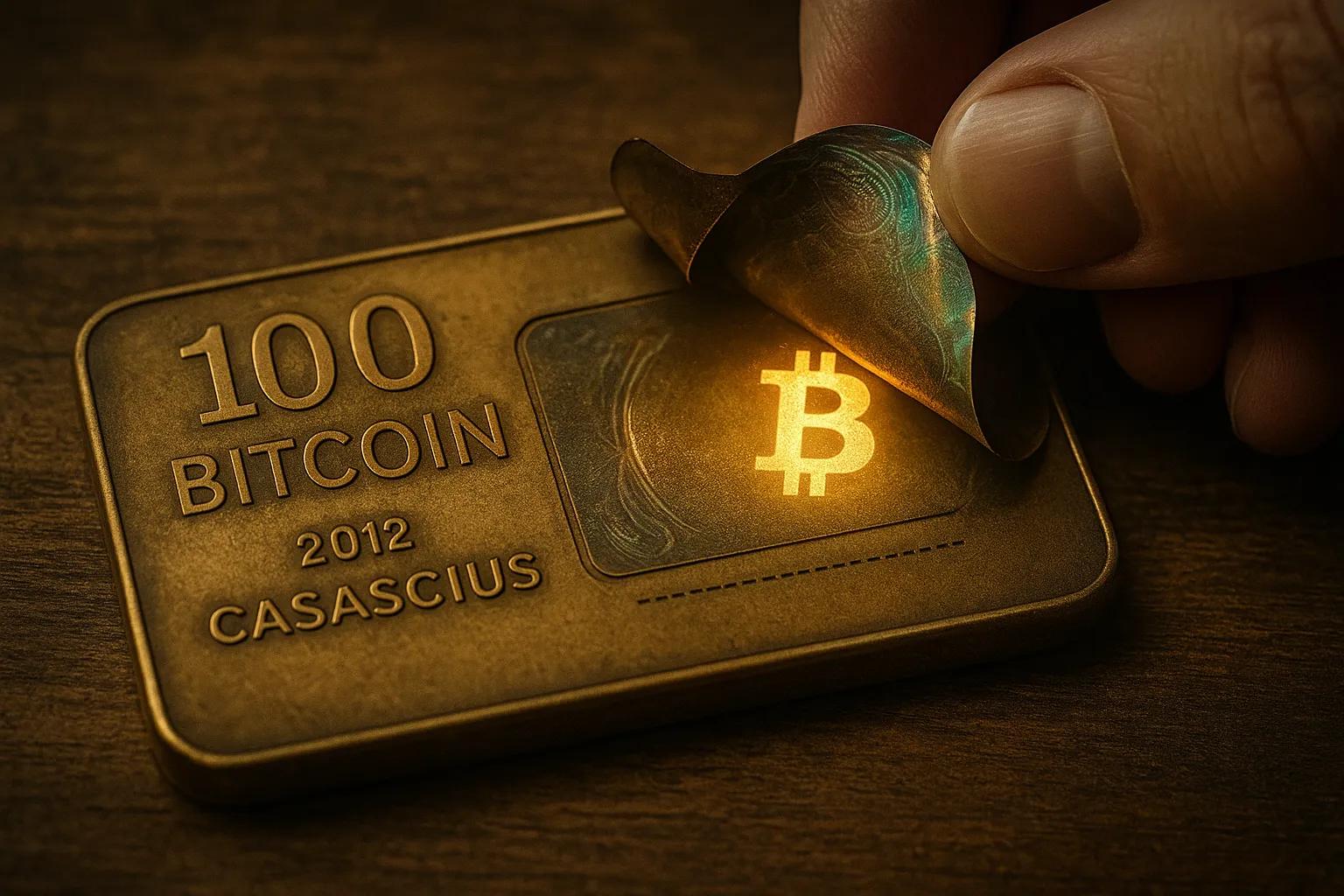A physical Bitcoin bar