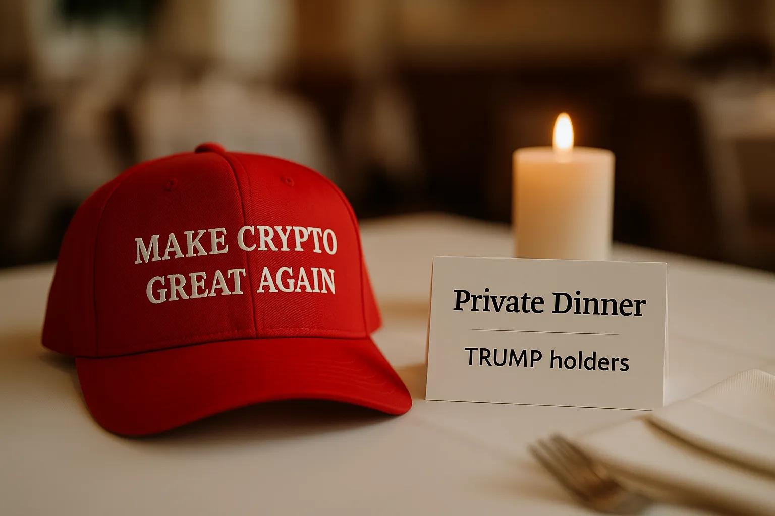 Make Crypto Great Again cap at Trump's exclusive dinner