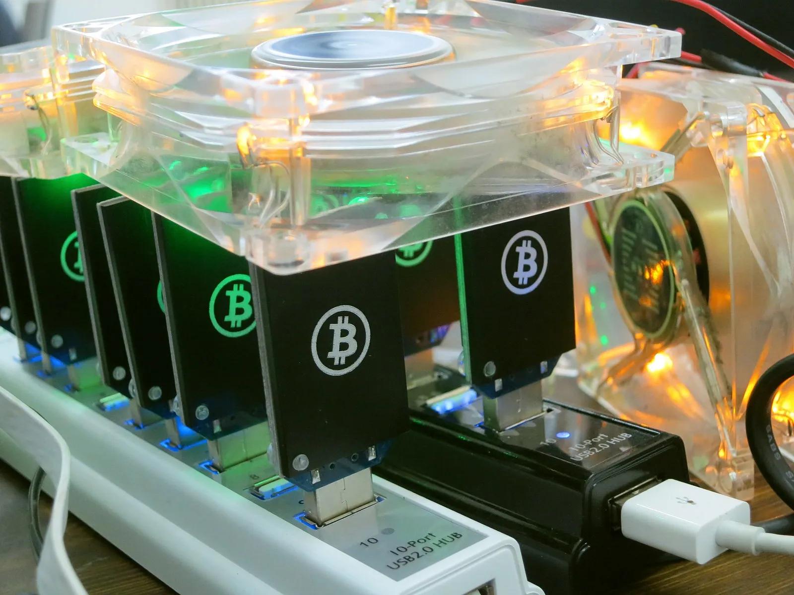 A Bitcoin mining machine
