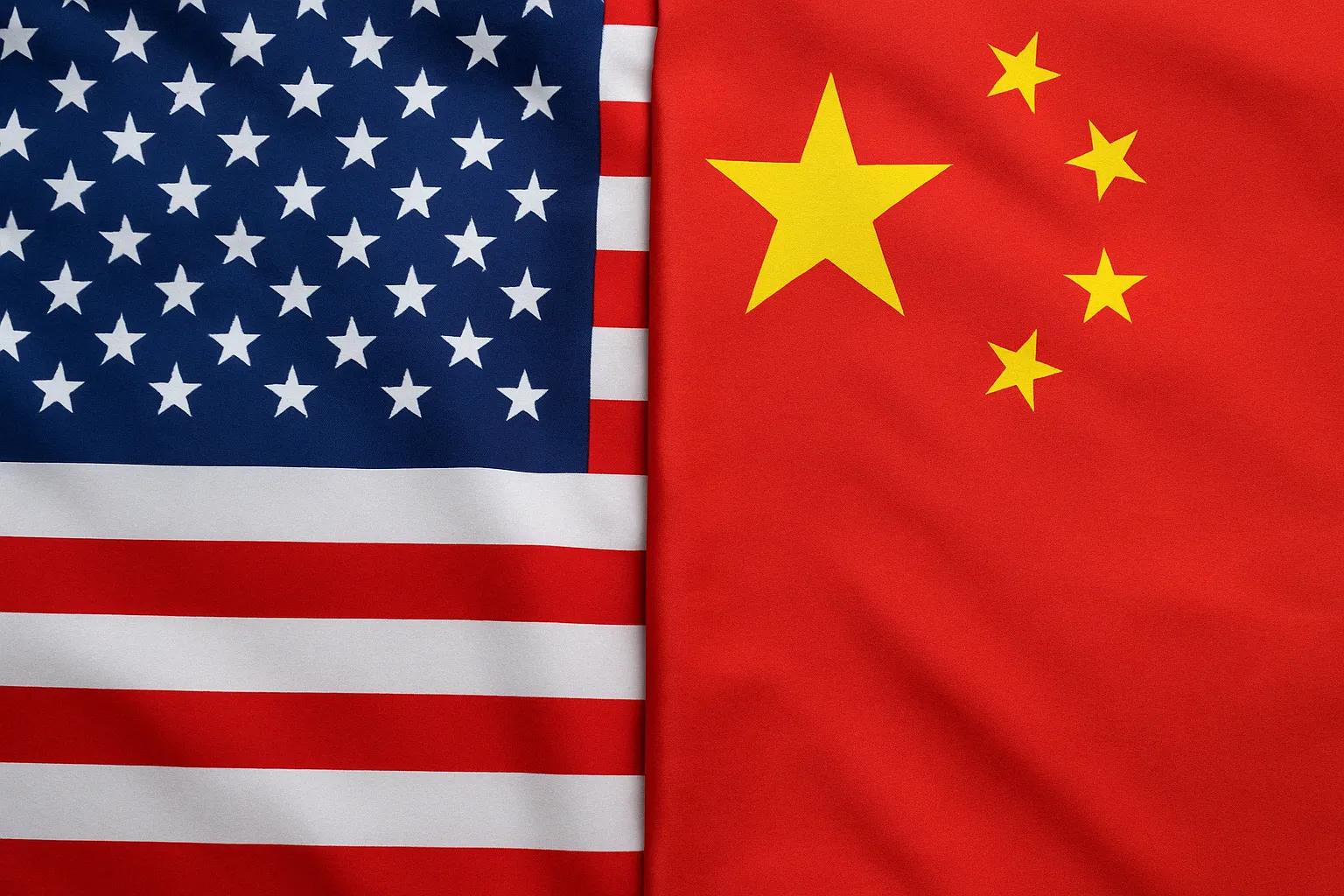 US and Chinese flags side by side