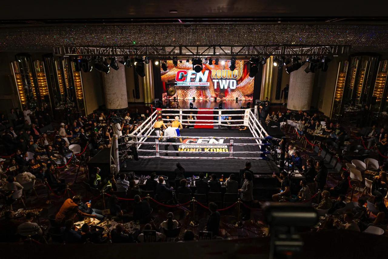 The ring of Crypto Fight Night at the Philippine Blockchain Week 2025