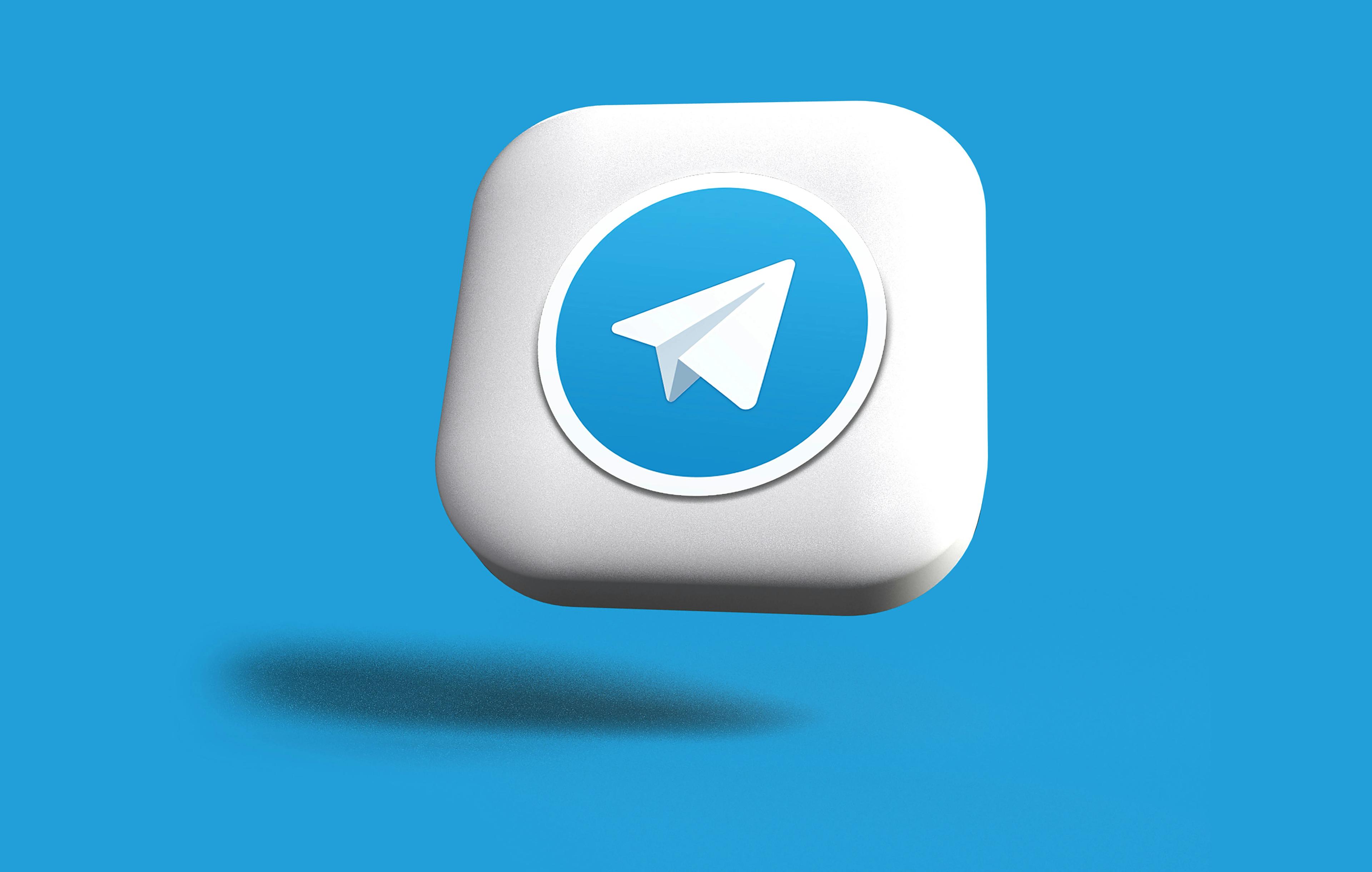 Telegram app icon with blue backdrop