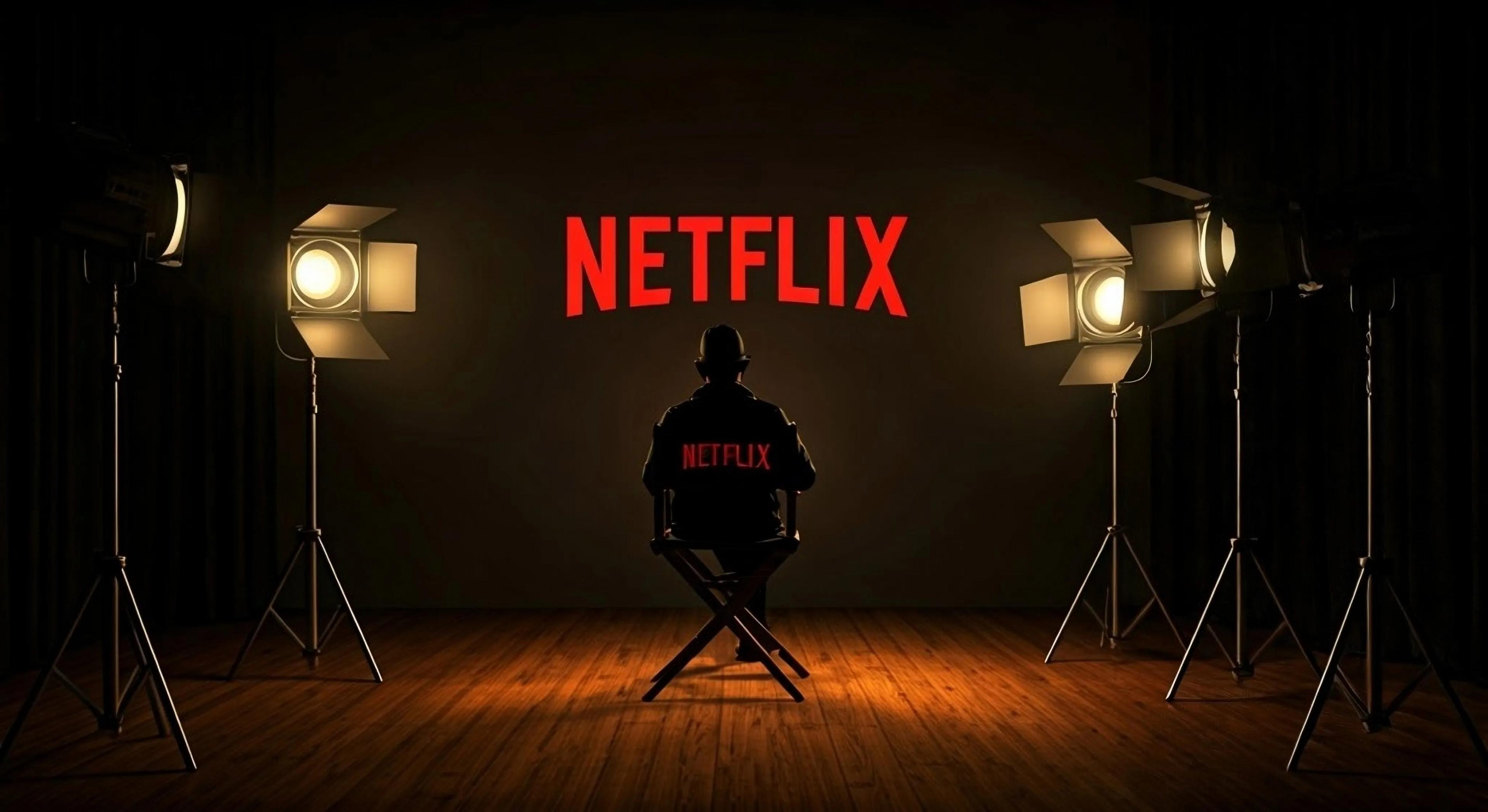 Man sits in director's chair on Netflix studio set
